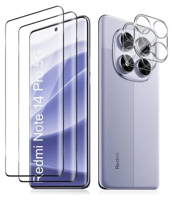 Produktbild von 2X Schutzglas für Xiaomi Redmi Note 14 Pro 5G Panzerfolie Display Kamera Full 3D