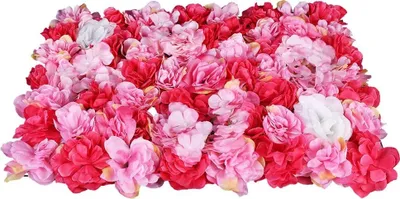 Produktbild von 12 Stück Künstliche Blumenwand Rosenwand Deko Kunstblumen Braut Hochzeitsfotografie Hintergrund Dekoration 40x60cm (Rose Hortensie)