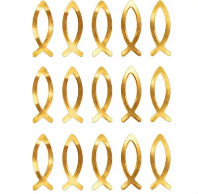 Produktbild von Oblique Unique 15 Fisch Sticker glänzend Aufkleber Taufe Kommunion Konfirmation Deko - gold