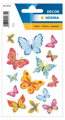 Produktbild von HERMA Butterfly Time with Fine Glitter, 28 Stück(e), Mehrfarbig