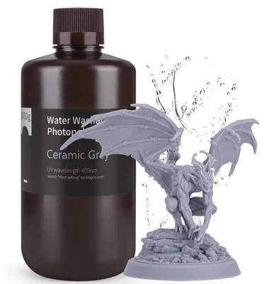 Produktbild von ELEGOO Upgraded 405nm Wasser Waschbares Resin 2.0, Grau 1000g – Grau 2.0
