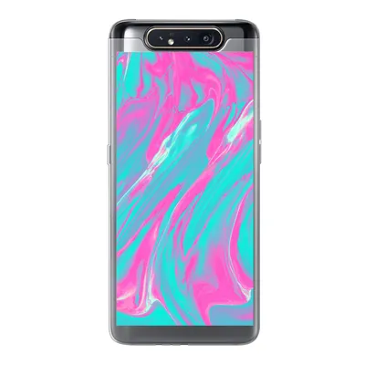Produktbild von MuchoWow® Handyhülle Schutzhülle Hülle für Samsung Galaxy A80 Kunst - Rosa - Blau - Psychedelisch Silikon Softcase Handy Hülle - Schutzdeckel