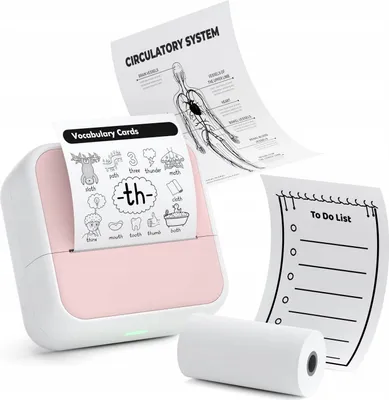 Zdjęcie produktu dla Drukarka Termiczna Bluetooth do Zdjęć Naklejek Notatek Etykiet 53mm 203DPI / S1 / Różowy