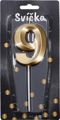 Image de Bougie de fête numéro 9 Golden