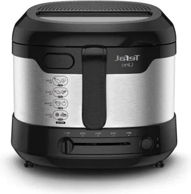Image de Friteuse 1600 W, 1 kg, réglable, noire, en acier inoxydable