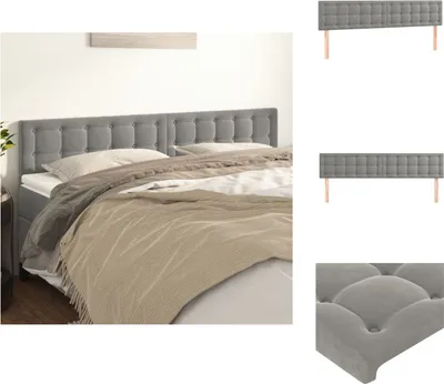Immagine prodotto di vidaXL Testiere 2 pz. Velluto grigio chiaro 90x5x78/88 cm - Testate e piedi