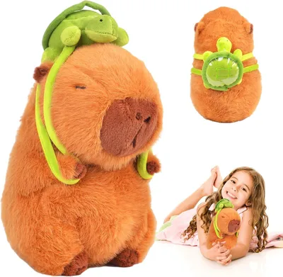 Produktbild von Plüsch Capybara Tier, Weiche Kuscheltier, Sicheres Spielzeug für Kinder, 30 cm, Hochwertige Materialien