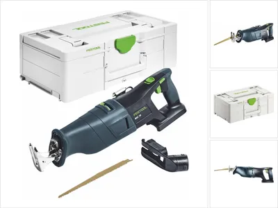 Produktbild von Festool Akku-Säbelsäge RSC 18 EB-Basic, incl. Absaugvorichtung, Zubehör, Systainer