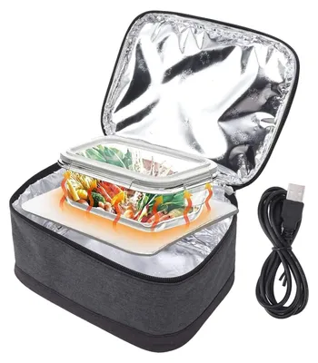 Elektrische Lunchbox USB, 256 g, hellgrau, 22x17x10 cm