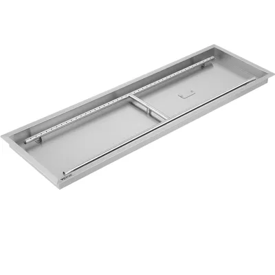 Image de VEVOR Barbecue à charbon Brazier Foyer et grill pour le jardin Multifonctionnel Foyer en acier inoxydable Plaque de cuisson en fonte métallique Barbecue à charbon 124 x 40,6 x 5 cm