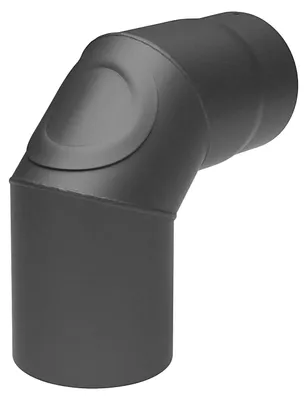 Produktbild von Raik Basic Rauchrohrbogen 150mm gussgrau 90° mit Tür für Rauchrohr / Ofenrohr