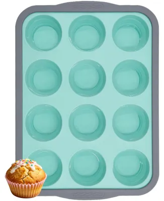 Muffin-Backform Silikon 12-fach, antihaft, ofenfest bis 230 °C, blau