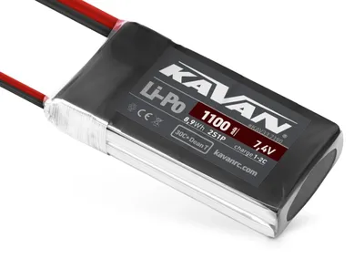 Imagen del producto de Batería de litio-polímero KAVAN, 1100 mAh, 7,4 V, 30C, con conector Dean