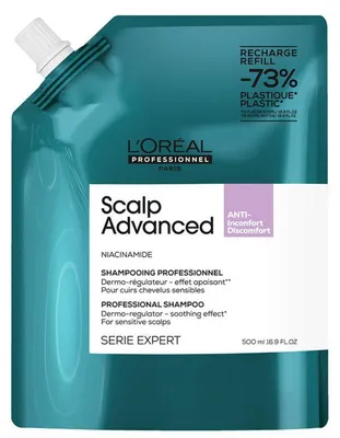 Produktbild von L'Oréal Professionnel – Scalp Advanced Anti-Discomfort Shampoo, Nachfüllpackung für empfindliche Kopfhaut – 500 ml