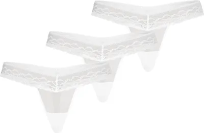 Immagine prodotto di Teyli confezione da 3: Perizoma a rete con pizzo floreale Leo Femmina 302-3 bianco L