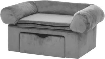 Productafbeelding van Huisdier Sofa - Dierenbankje - Ontspannen Rusten - Met Opbergruimte - 75 cm - Grijs