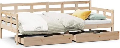 Zdjęcie produktu dla VidaXL 3302138, sofa rozkładana, Drewno sosnowe, 2035 mm, 980 mm, 695 mm