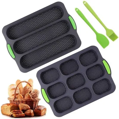 Productafbeelding van Silicone Broodvormen met Spatel en Kwast, Set van 2