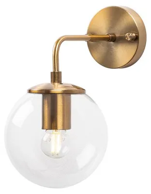 Image de Applique murale Lampe en métal finition vintage avec verre - 25 x 15 x 27 cm