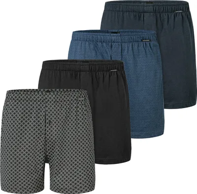 Produktbild von Schiesser 4er Pack Singel-Jersey Boxershorts Eingriff mit Knopf, Hochwertige Single-Jersey Qualität, Wunderbar weiches Material
