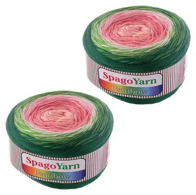 2 x 250g Farbverlaufsgarn Rainbow 08