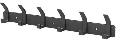 Produktbild von Obsidianfarbene Wandhalterung mit 6 Haken, selbstklebende Handtuchhalter, Garderobenhaken für Wohncube, Küche, Badezimmer
