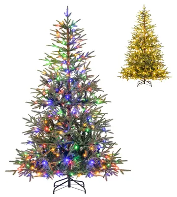 Produktbild von 180 cm Künstlicher Weihnachtsbaum mit Beleuchtung, Tannenbaum mit 250 warmweißen LED-Lichtern & 530 Zweigen & 11 Beleuchtungsmodi