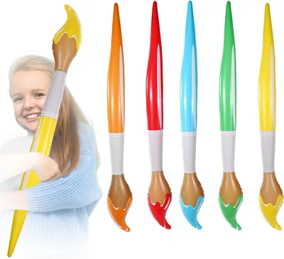 Produktbild von 5 riesige aufblasbare Pinsel, 105 cm große bunte Pinsel für lustige Schulball-Dekorationen, geeignet für Begrüßungsveranstaltungen im Klassenzimmer, Abschlussfeiern und Geburtstagsdekorationen