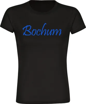 Produktbild von multifanshop Damen T-Shirt - Bochum - Schriftzug, schwarz, Größe XXL