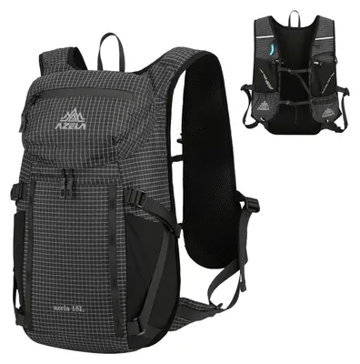 Lauf-Rucksack 20 L, ultraleicht, wasserabweisend, zusammenklappbar, Schwarz