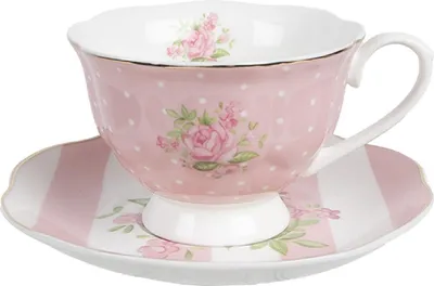 Obrázok produktu pre Clayre & Eef SWRKS Šálka na kávu s podšálkou 12x9x6 cm 200 ml