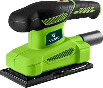 Produktbild von VERTO Exzenterschleifer 150W, 90 x 187 mm Pad; elektrisch; ergonomische Form; rutschfester Griff; Staubabsaugung; Holz, Metall, Kunststoff; 1,28 kg; Schleifpapier und Ersatzbürsten