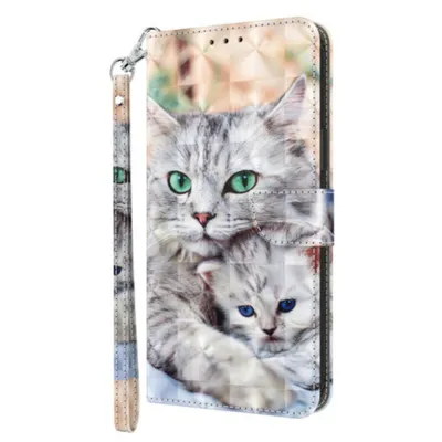 Produktbild von CLM-Tech Handyhülle kompatibel mit Xiaomi Redmi Note 15 Pro 5G 6,83 Zoll Hülle - Tasche aus Kunstleder - Klapphülle mit Ständer und Kartenfächern - Schutzhülle Wallet Case Cover Katze und Kätzchen