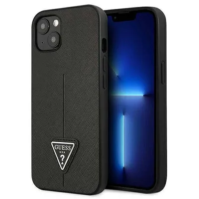 Produktbild von Guess SaffianoTriangle Logo Case - Hülle für iPhone 13 schwarz