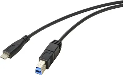 Produktbild von Renkforce RF-5720408 USB Kabel 1,8 m USB 3.2 Gen 1 (3.1 Gen 1) USB C USB B Schwarz (RF-5720408)
