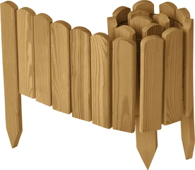 Produktbild von Garronda Beeteinfassung Holz Rollzaun Gartenzaun imprägniert Flexibler Rollborder Rasenkante  Länge: 100 cm (Hellbraun, Höhe: 20 cm)