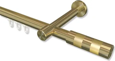 Produktbild von Interdeco Innenlaufstange, Gardinenstange mit Innenlauf Messing-Optik Modell Prestige Mavell, 20 mm Ø 1-läufig, 120 cm