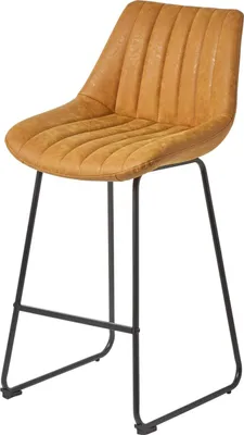 Produktbild von HOMESCAPES Barstuhl „Ascot“ Barhocker Kunstleder Tresenstuhl mit Rückenlehne 97cm hoch - gold