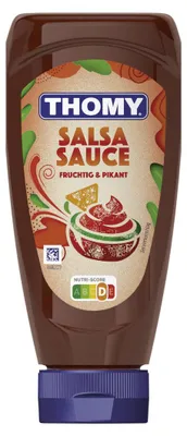 Zdjęcie produktu dla Thomy Wegański sos salsa o smaku owocowo-pikantnym, butelka z wyciskaczem, 200 ml