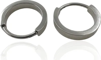 Produktbild von Titan Creolen Ohrringe 13mm in verschiedenen Farben Farbe - Silberfarben Breite - 2,5 mm