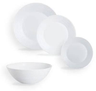 Image de Service de table 19 pièces Harena Blanc - Luminarc - Opale Extra Résistant