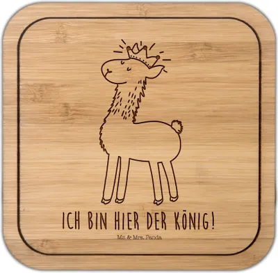 Produktbild von Mr. & Mrs. Panda kork untersetzer Lama König - Transparent - Geschenk, Tassenuntersetzer, Alpaka, Coaster, Papa, gläseruntersetzer, Abitur, Lamas, Tischschoner, Freundin