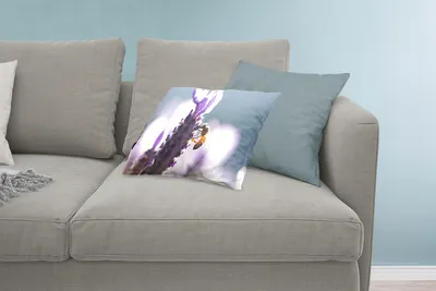 Produktbild von MuchoWow® Zierkissen Sofakissen Wohnzimmer Dekokissen 60x40 cm Nahaufnahme von Lavendel vor einem bunten Hintergrund - Kopfkissen - Polster mit Foto