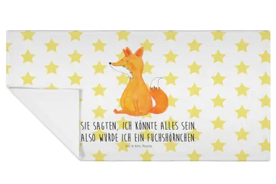 Produktbild von Mr. & Mrs. Panda Flauschtuch Einhorn Fuchs - Weiß - Geschenk, Unicorn, Füchse, Fuchshörnchen, Handtuch 50x100, Händehandtuch, gesichtstuch, Einhörner, Frotteehandtuch