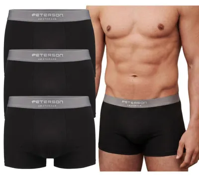 Immagine prodotto di Peterson, confezione da 3 boxer da uomo in cotone, colore nero, taglia M