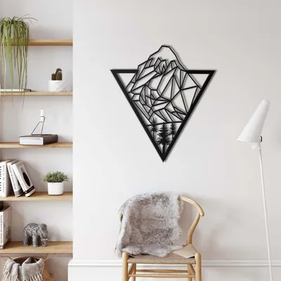 Obrázok produktu pre Wallity, elegantné kovové doplnky na stenu, čierna farba, 60 x 50 cm | 100% kov