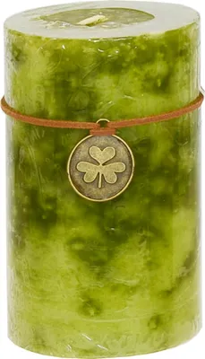 Produktbild von Stumpenkerze Trendkerze olive durchgefärbt 13 x Ø 7 cm