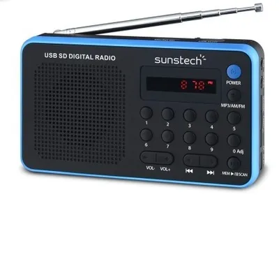 Produktbild von Sunstech Portable digital AM/FM radio Black, Tragbar, Analog, AM, FM, PLL, 1,4 W, MP3, WMA, LED