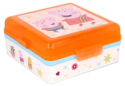 Obrázok produktu pre PEPPA PIG- Delený plastový box na desiatu   Obedár STOR Materiál: plast, Typ: desiatový box, Pohlavie: chlapec, Pohlavie: dievča, Pohlavie: unisex, Stav tovaru: , Termo: nie