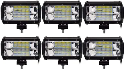 Produktbild von Greenmigo 6X 72W LED Zusatzscheinwerfer IP67 Wasserdicht Light Bar 12V 24V LED Arbeitsscheinwerfer Offroad Auto LED Scheinwerfer Arbeitslicht
